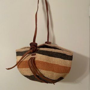 Vintage striped Kenya sisal tote